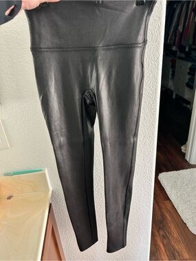 SPANX Black Faux Leather High-Rise Leggings